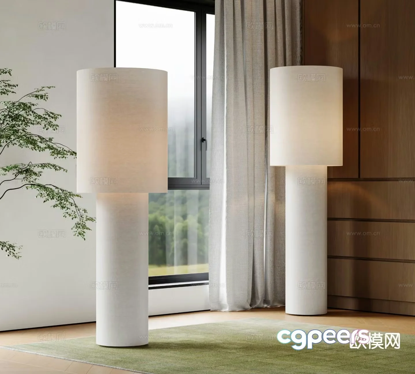 Modern tubular floor lamp 3d model