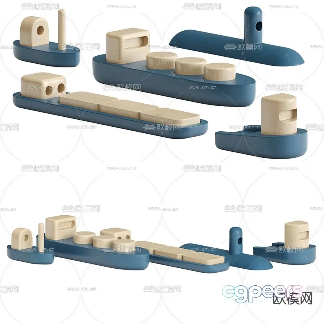 Modern children’s building block toys 3d model