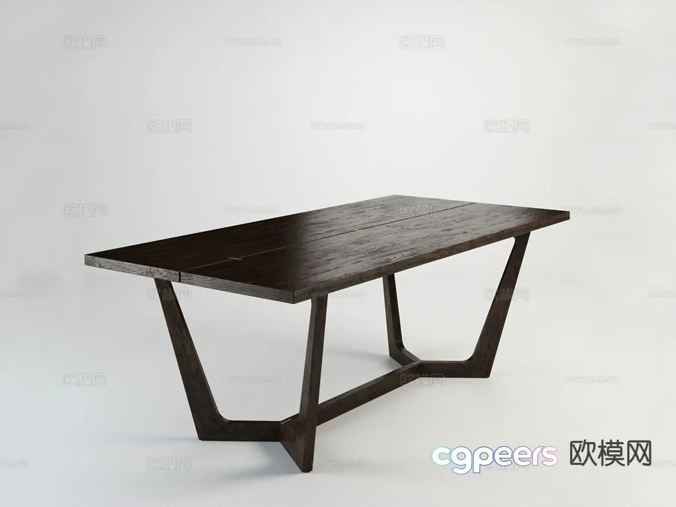 New Chinese style dining table long table wooden table 3d model