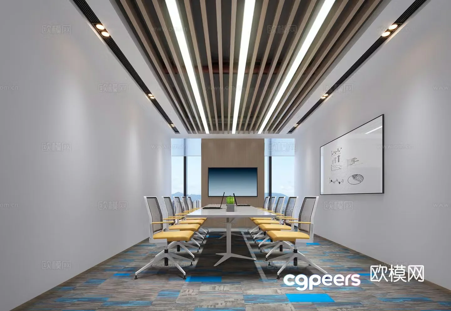 Modern conference room Small conference room Training conference room Office conference room Fangtong Tianhua 3D model