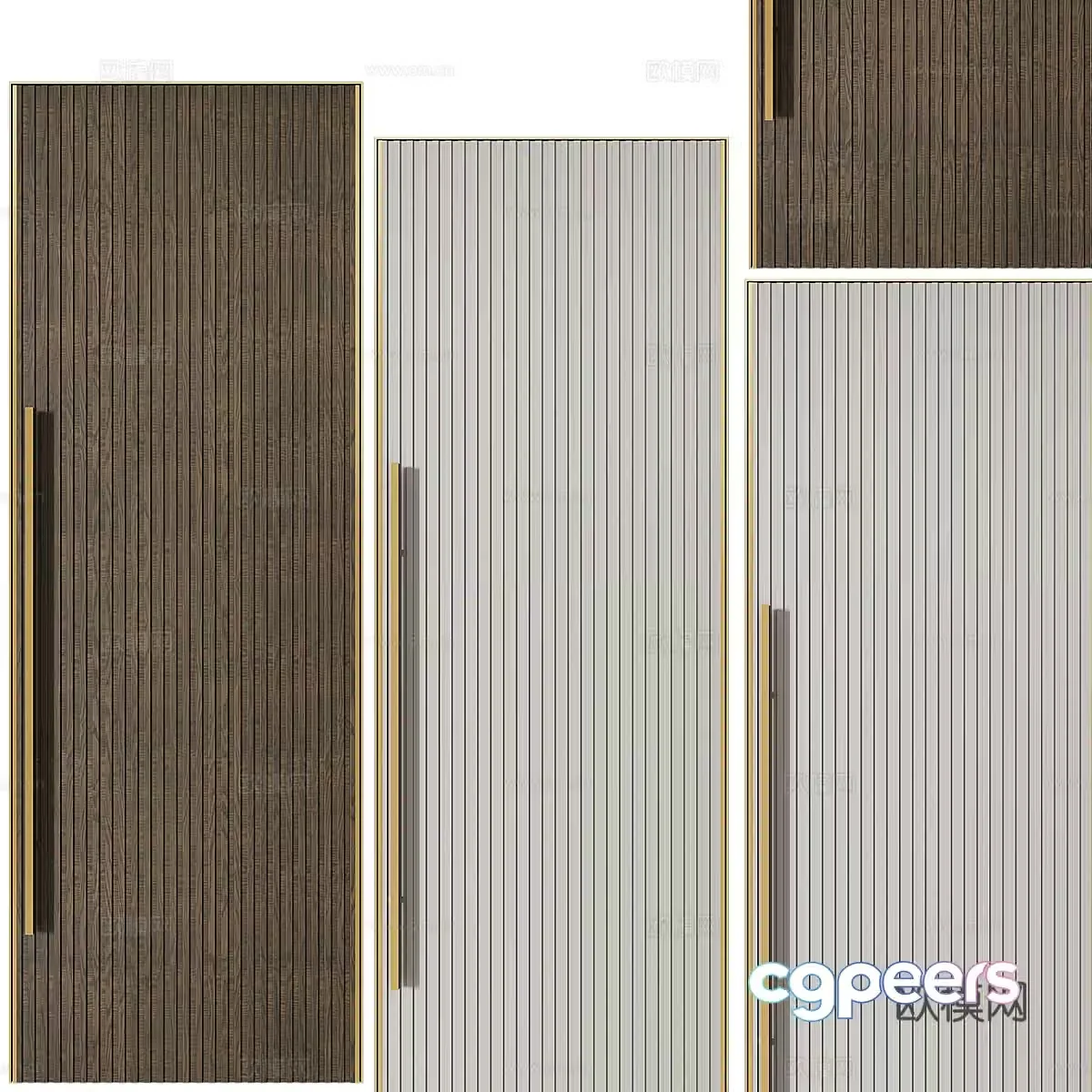 Nordic simple door single door minimalist door wooden door 3d model
