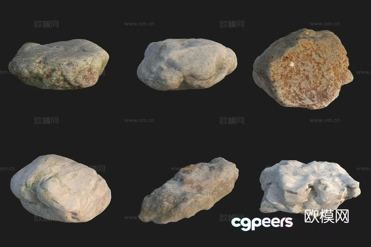 Beach beach stone rock 3d model