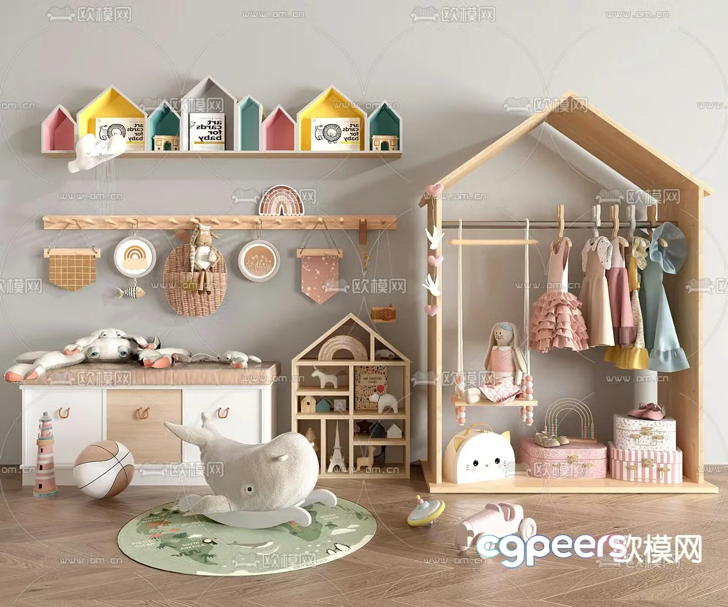 Children’s cabinet hanger toys doll 3d model