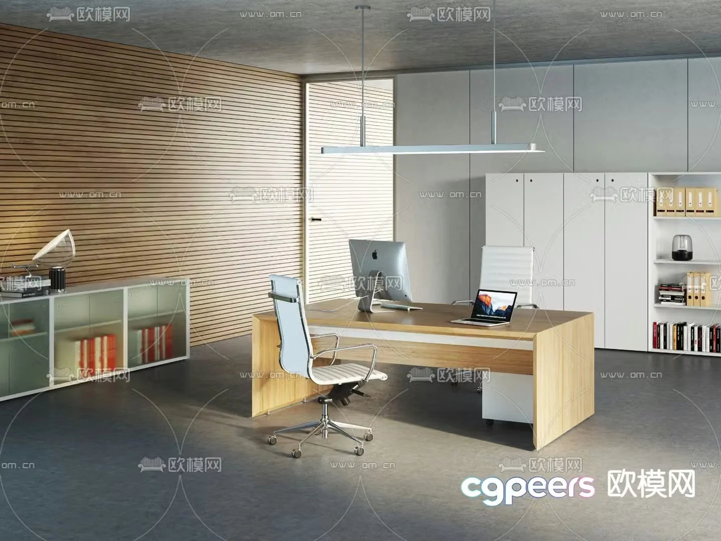 Modern executive desk desk 3d model