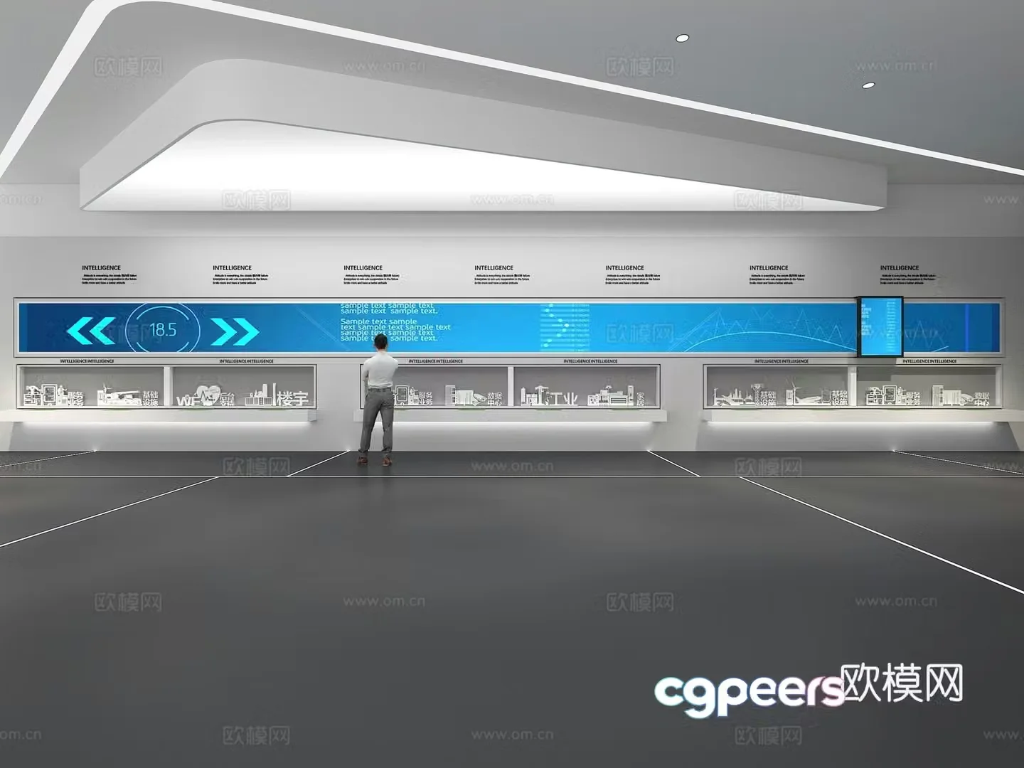 Cultural wall Corporate culture wall Display wall Sliding screen Exhibition hall Campus culture Corridor 3D model