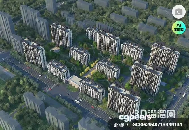 This Image Depicts A 3D Rendering Of A Modern Cityscape With Tall 3D Model – 15597 – VRAY Render