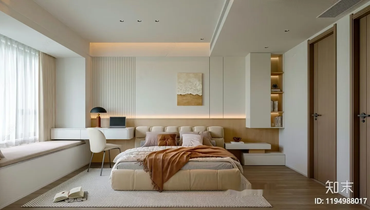 Cozy Modern Bedroom 3D Model – 16134 – CORONA Render