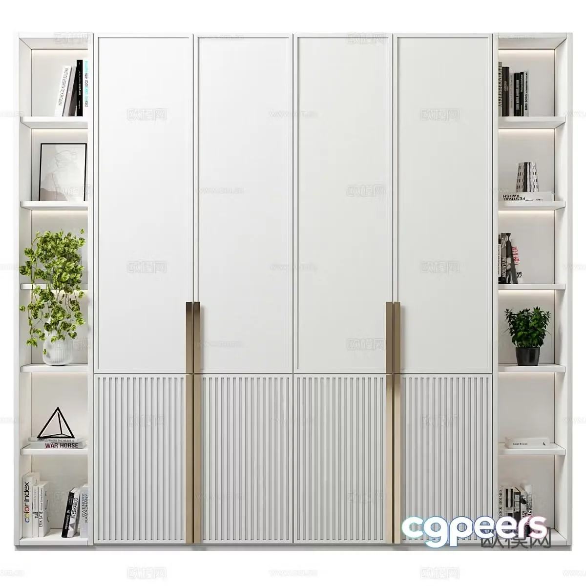 Modern minimalist door wardrobe 3d model