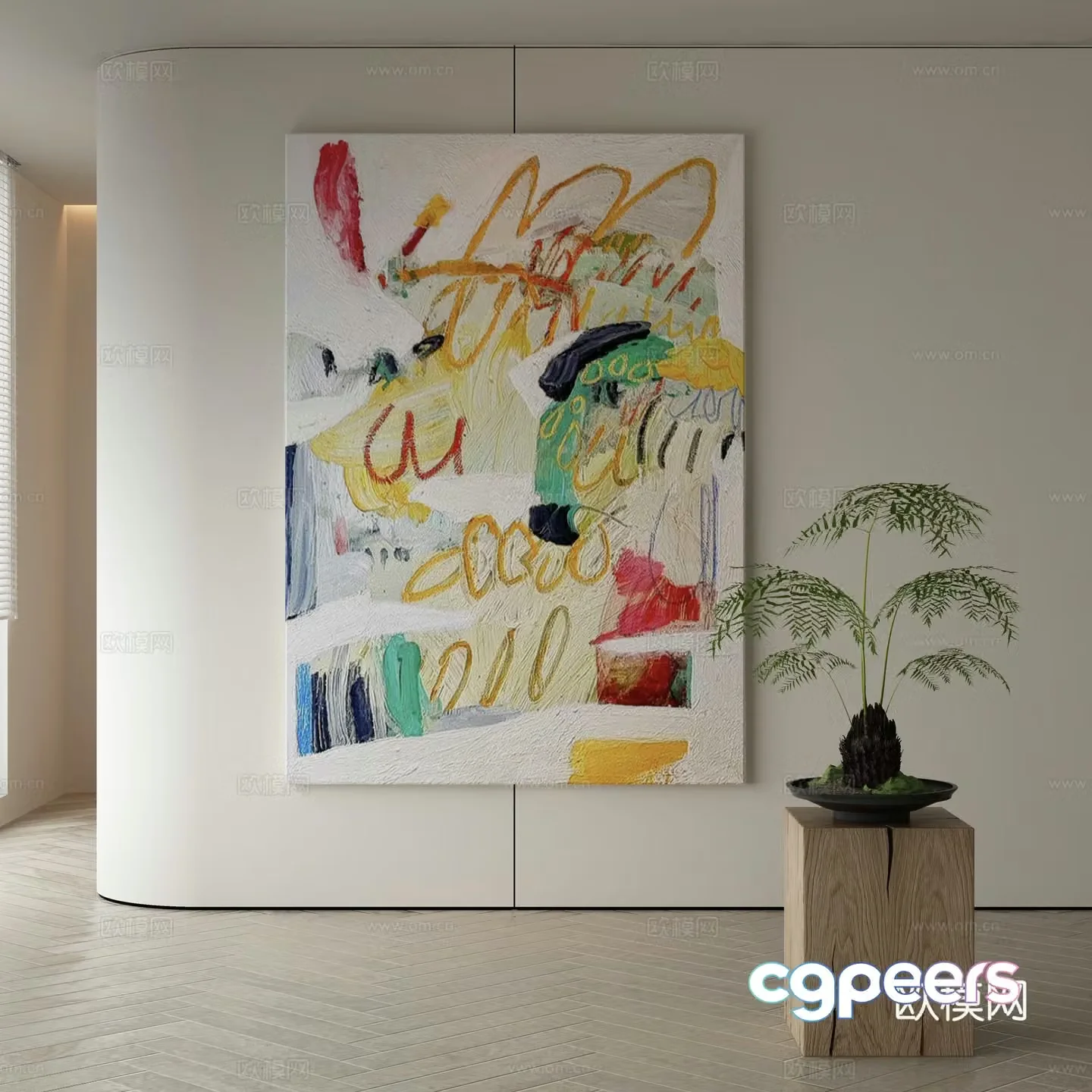 Modern Wasabi Hanging Painting Oil Painting 3D Model