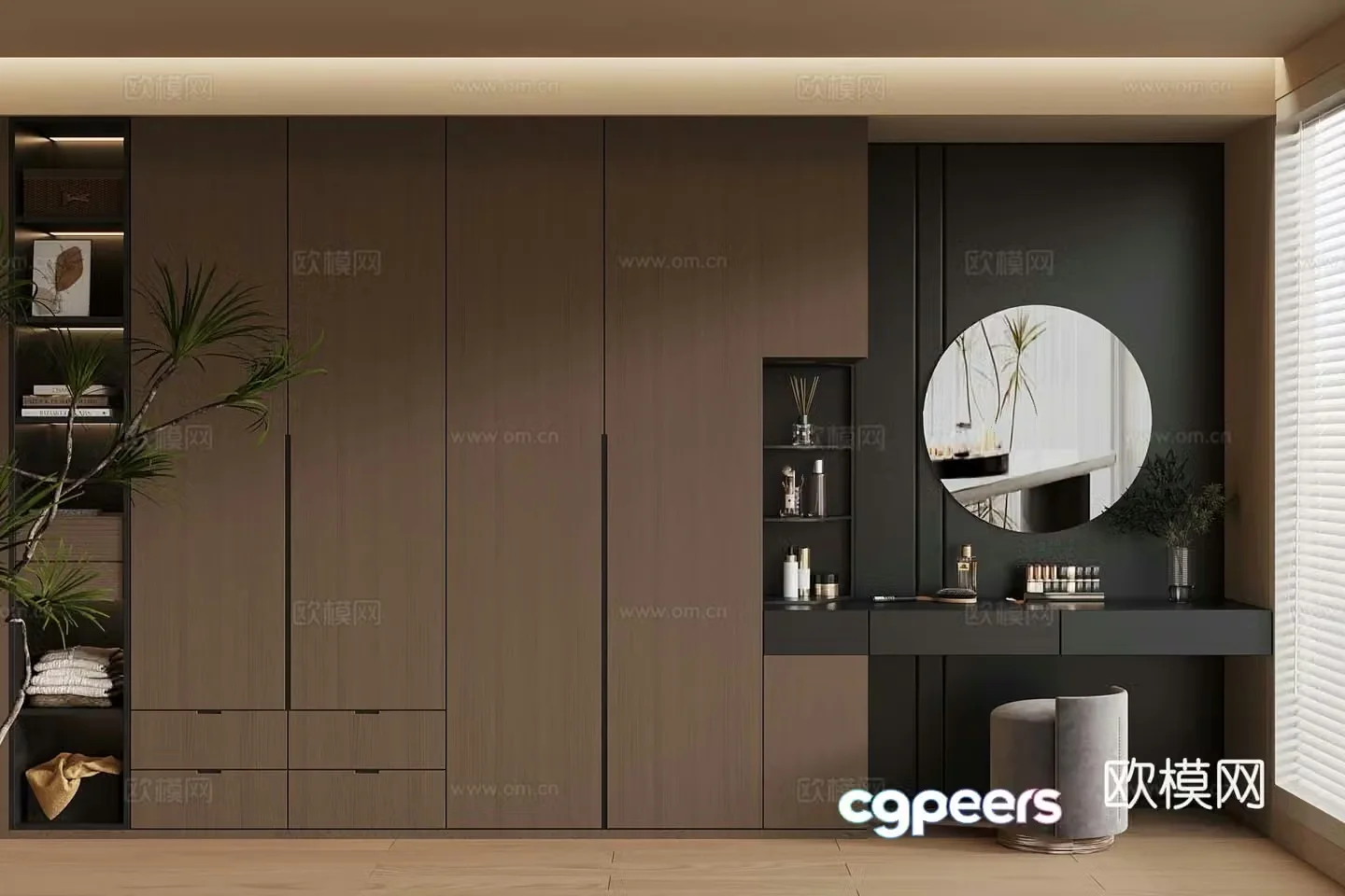 Modern Italian wardrobe dressing table 3d model