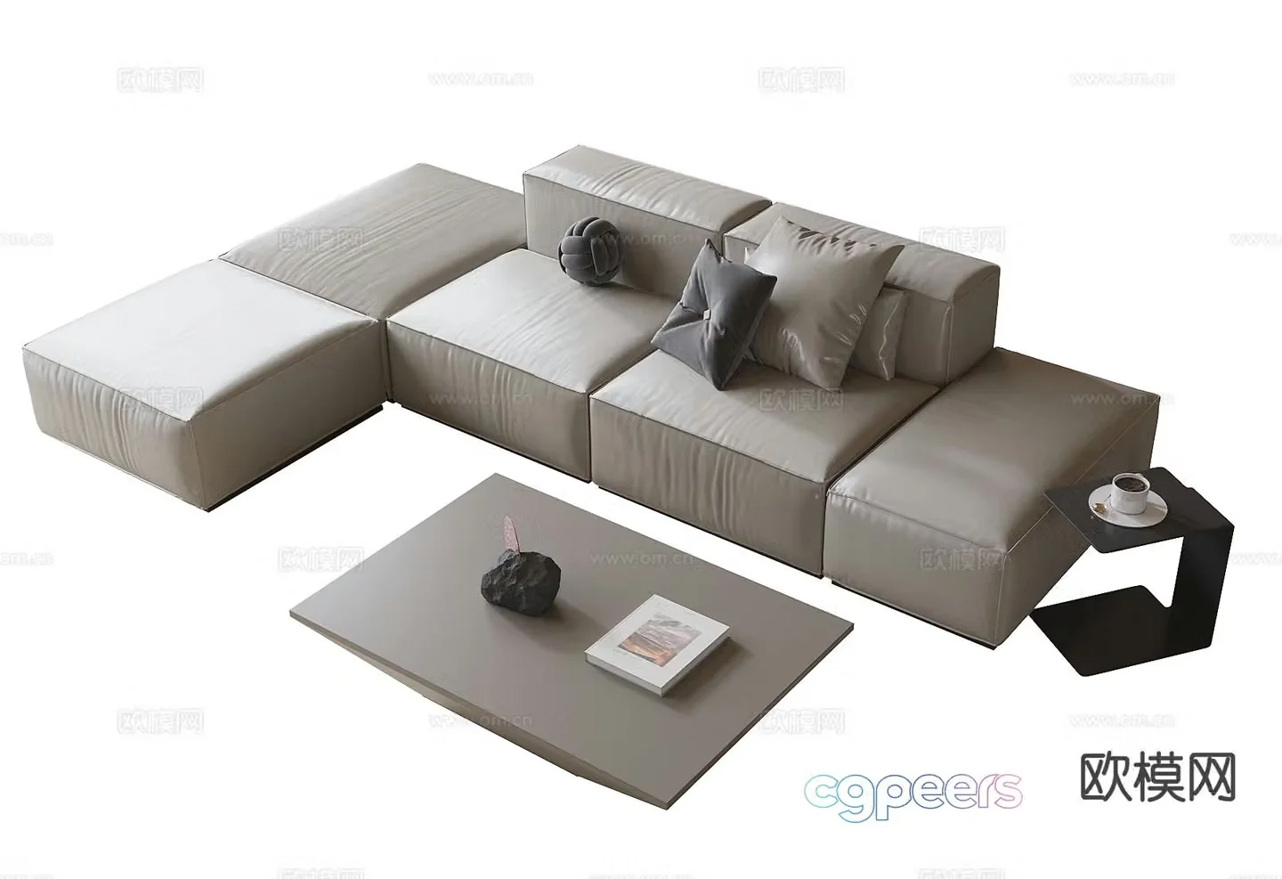 Modern modular sofa upholstered sofa office sofa 3d model