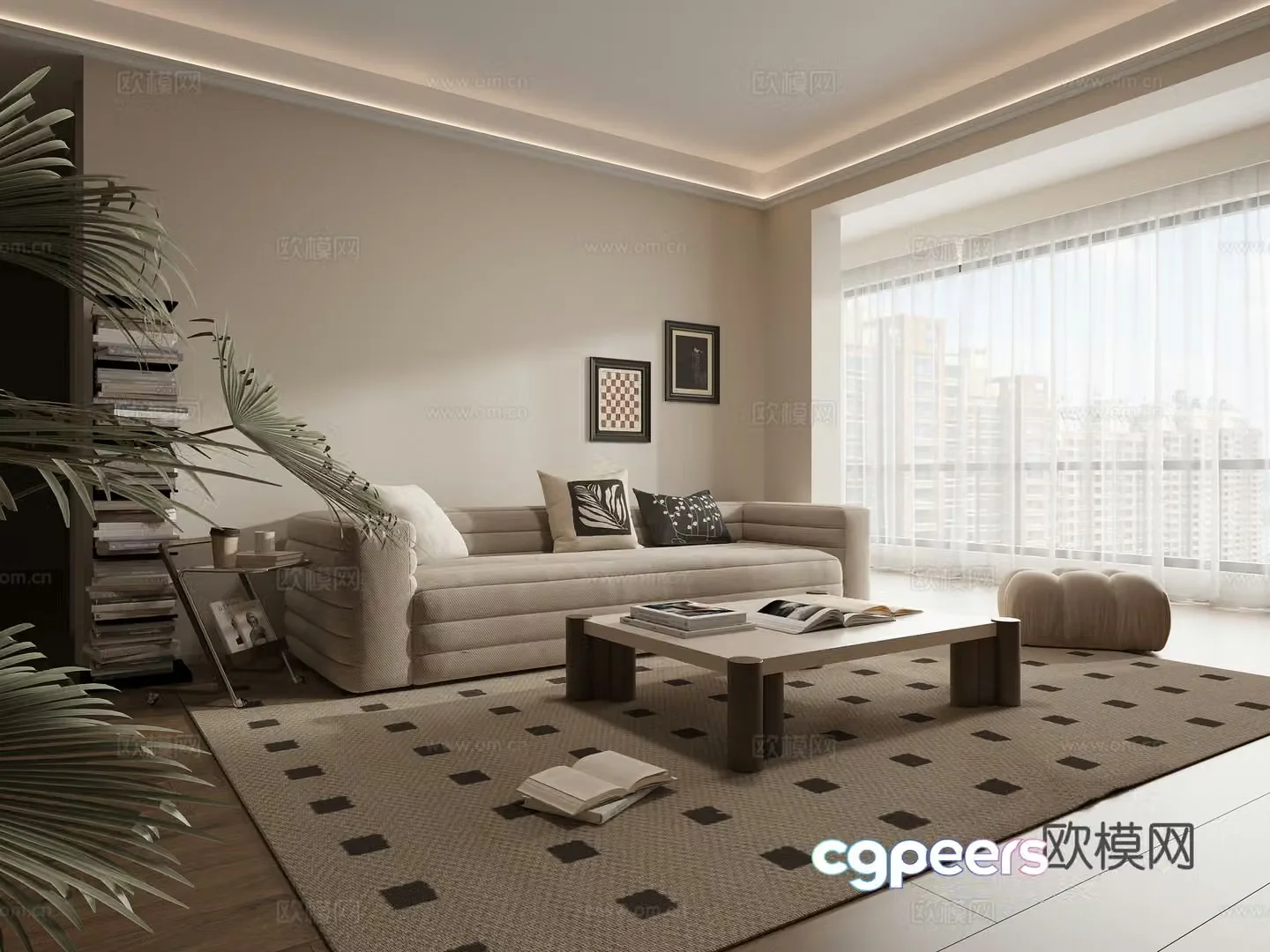 Middle-aged living room 3d model