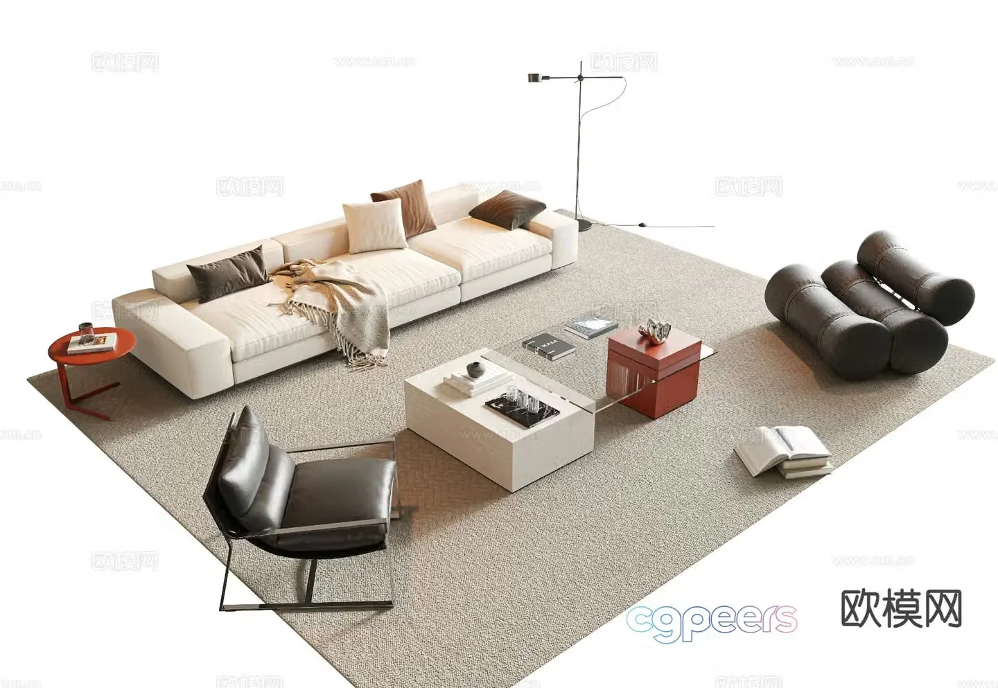 Modern sectional sofa 3d model