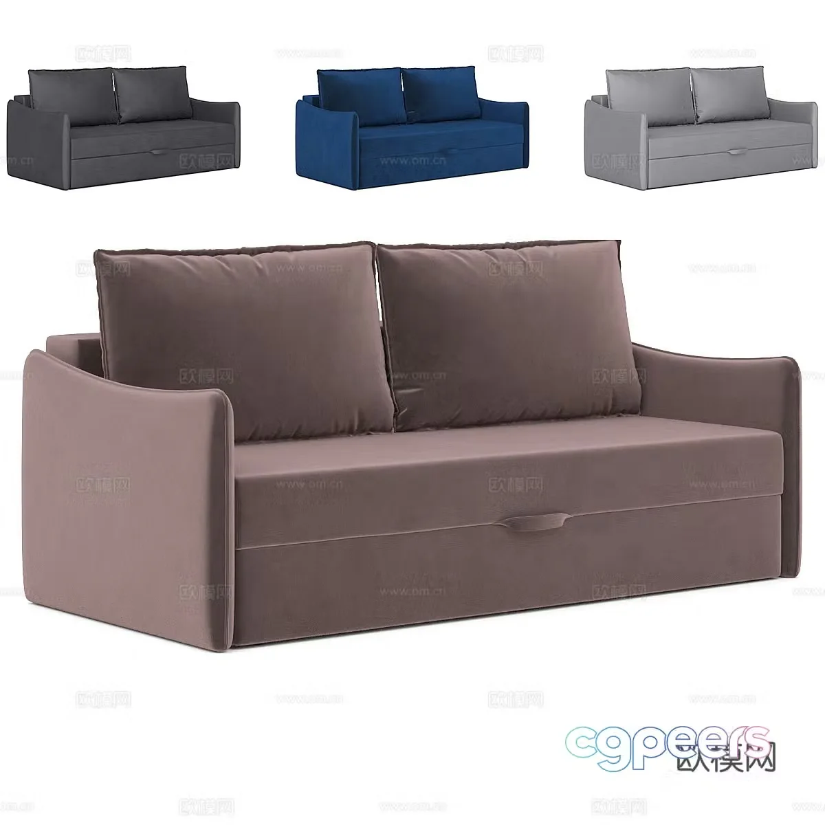 Modern minimalist sofa double sofa 3d model