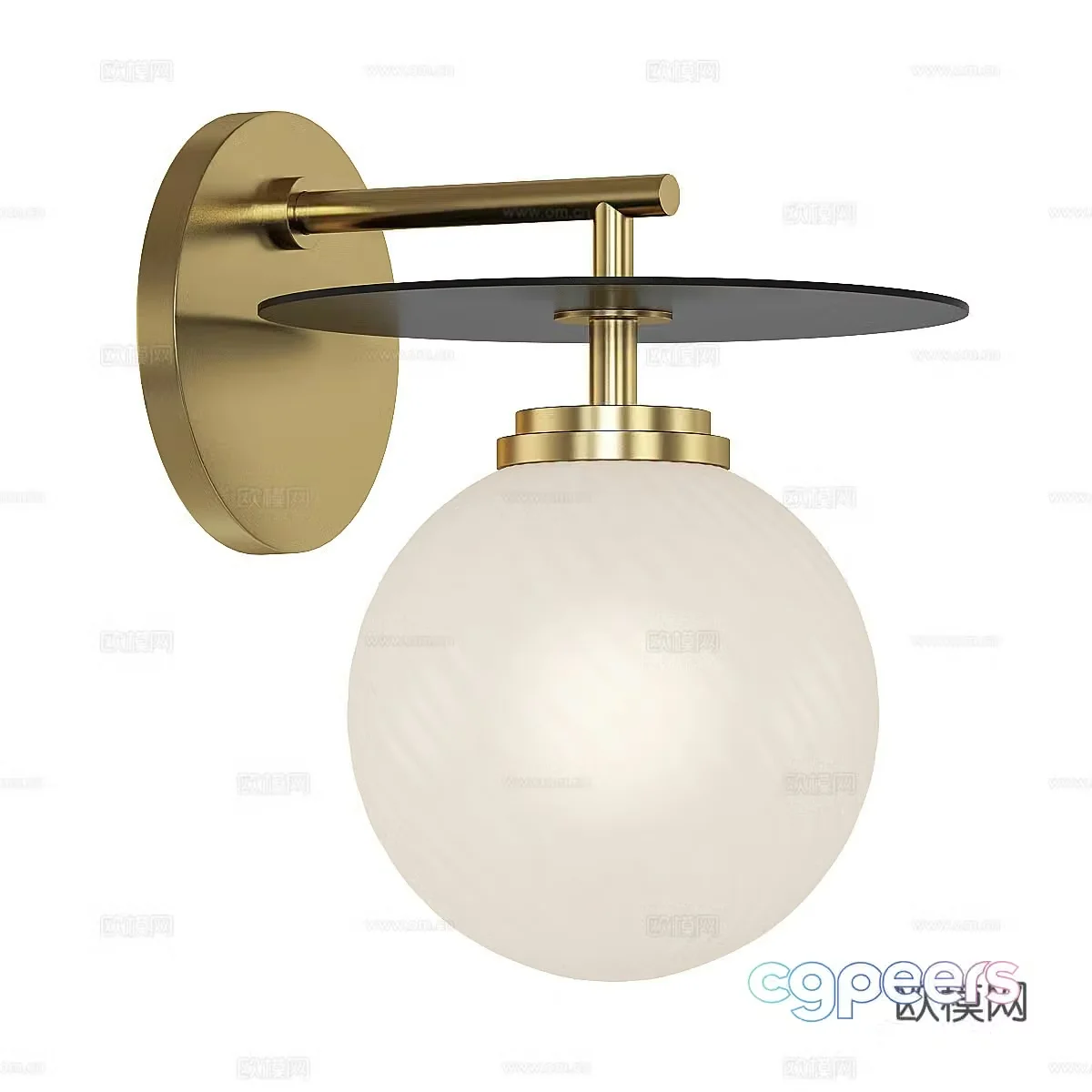 Modern light luxury spherical decorative wall lamp 3d model