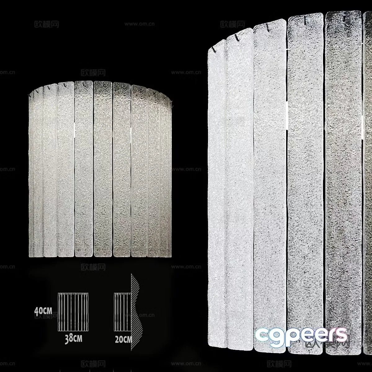 Modern light luxury crystal glass wall lamp 3D model