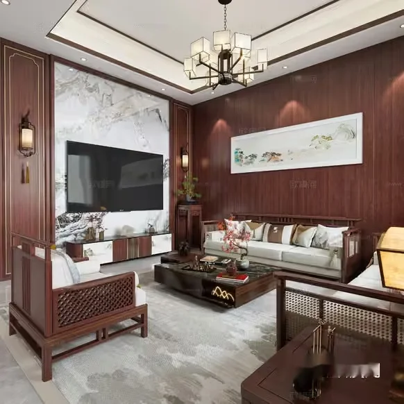 Modern Asian Living Room 3D Model – 6758 – VRAY Render
