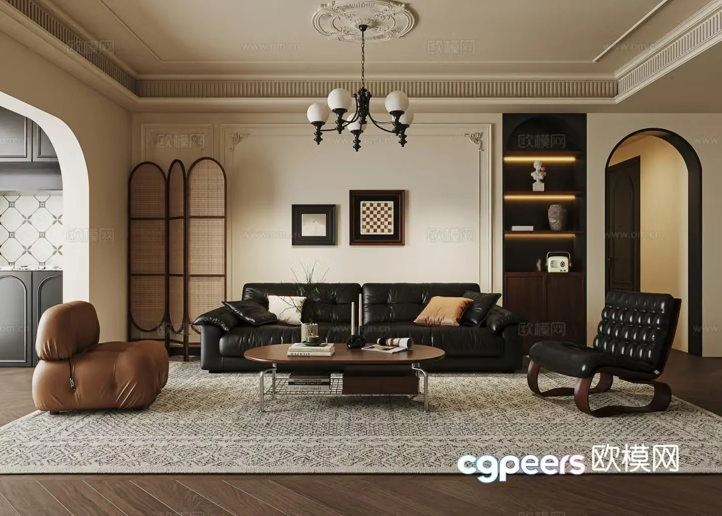 Medieval style living room 3D model
