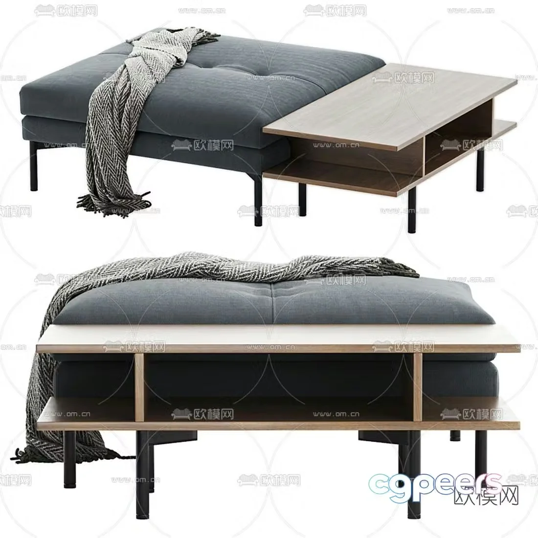 Bonaldo modern fabric sofa stool 3d model