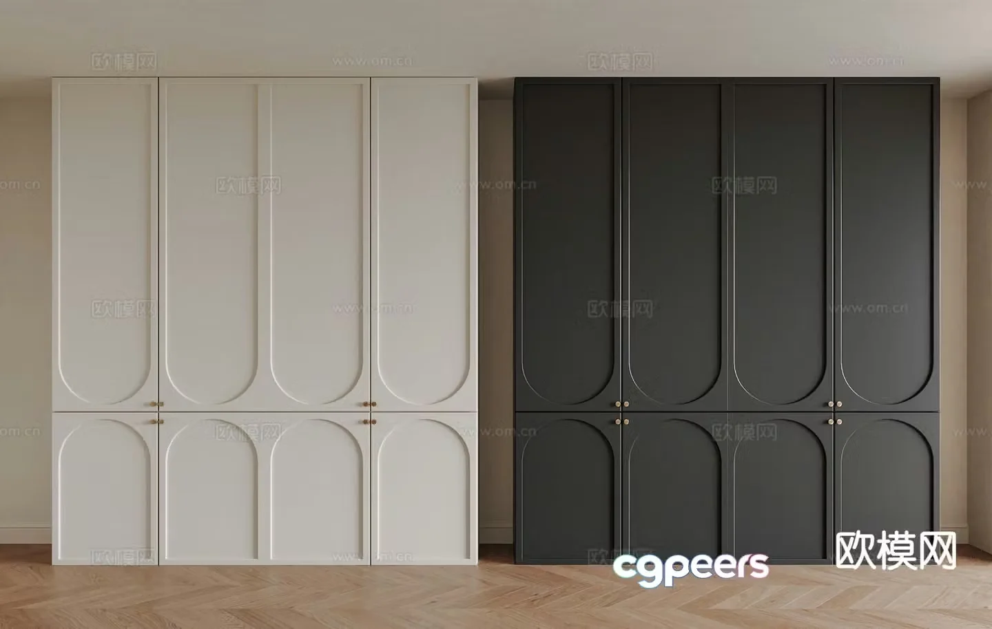 Medieval style wardrobe 3d model
