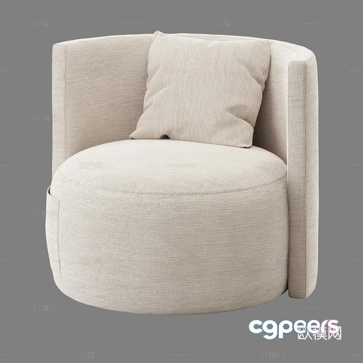 Modern simple single sofa leisure sofa 3d model