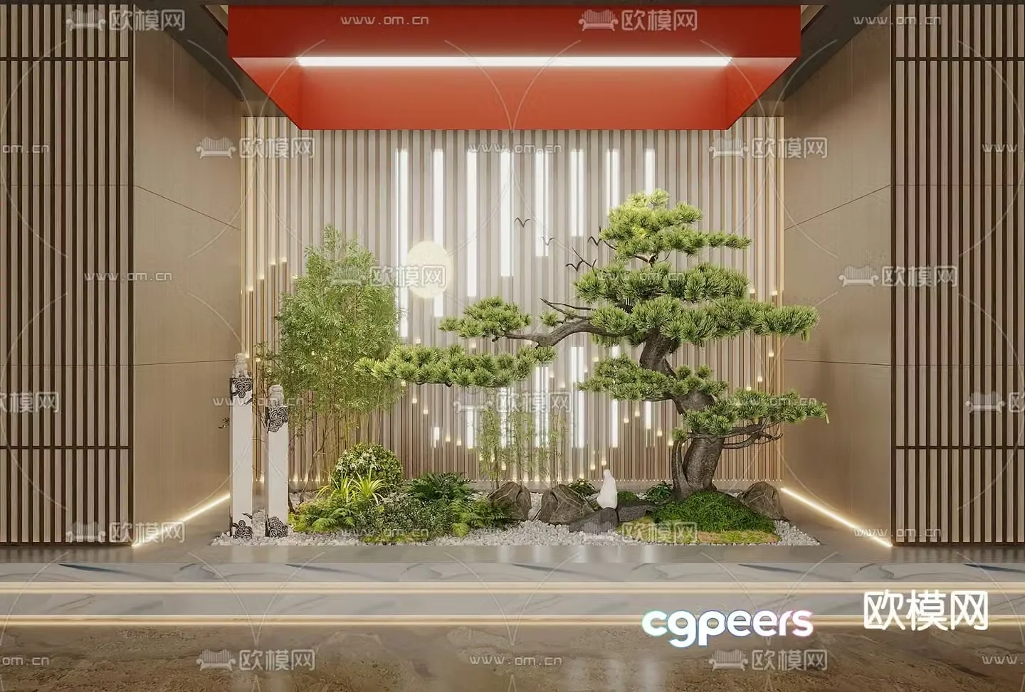 Indoor landscape plant landscaping plant pile 3d model