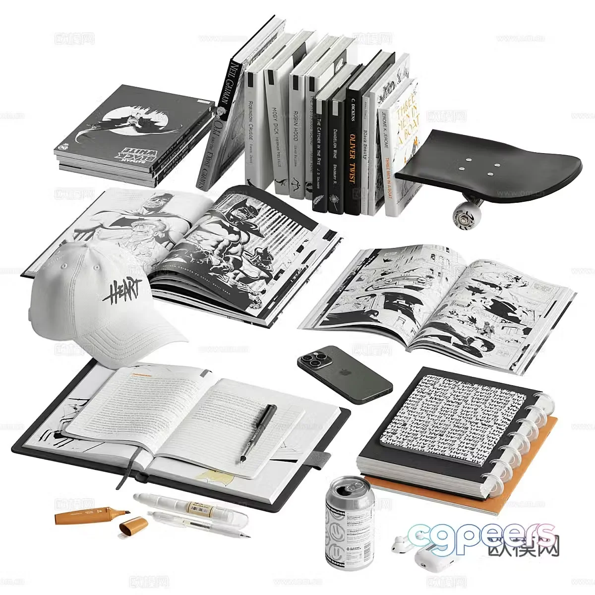 Books 3d model