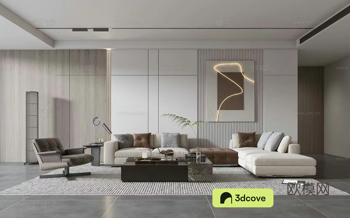 Modern living room modern sofa coffee table combination modern background wall