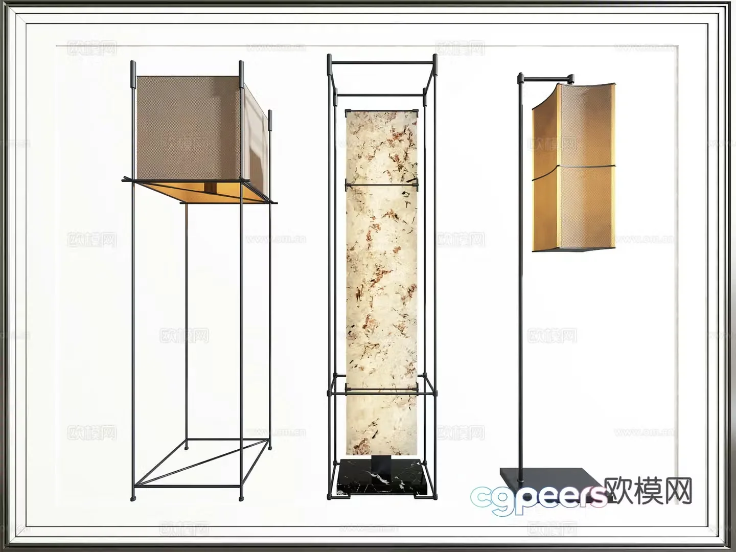 New Chinese floor lamp 3D model