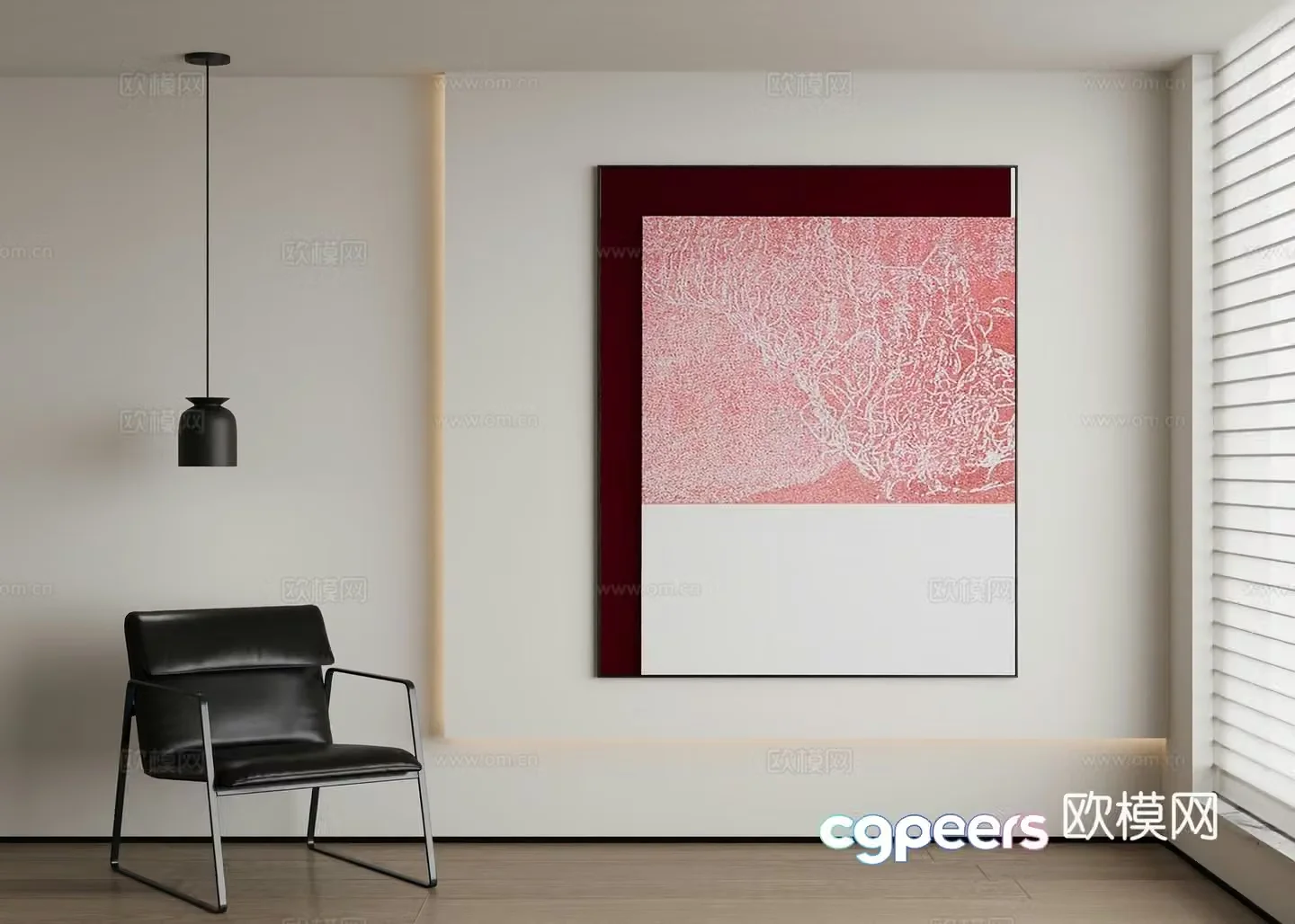 Modern abstract painting decorative painting 3d model