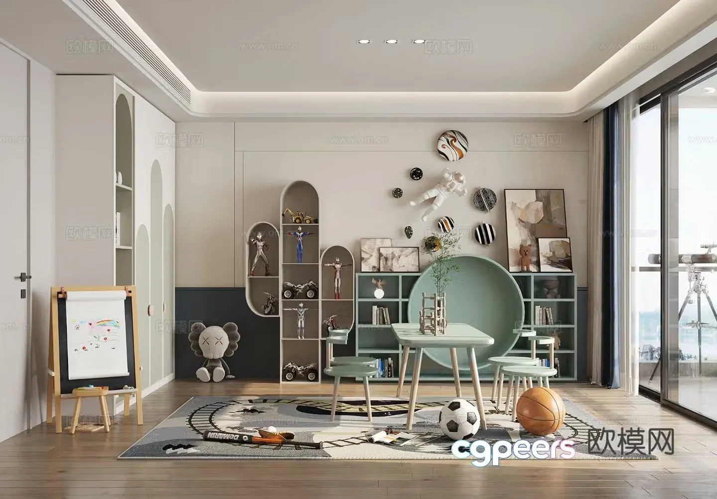 Modern children’s room toy room children’s activity room 3d model