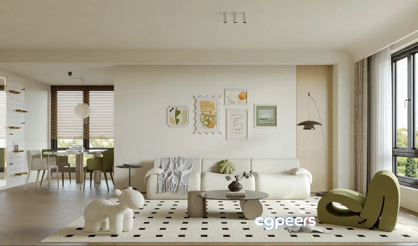 Modern Living Room 3D Model – 1747 – CORONA Render