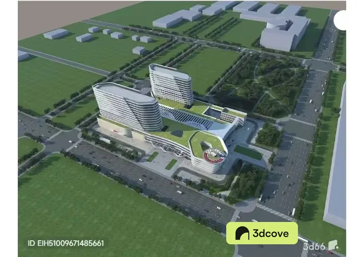 A 3D Rendering Of A Large Building