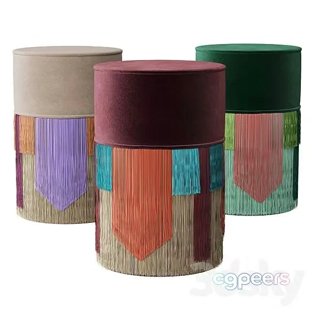 3ds Max Free – Lorenza Bozzoli COUTURE GEOMETRIC TIE POUF