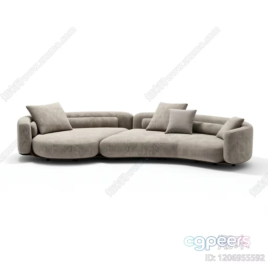Modern L-Shaped Sofa 3D Model – 19110 – VRAY Render