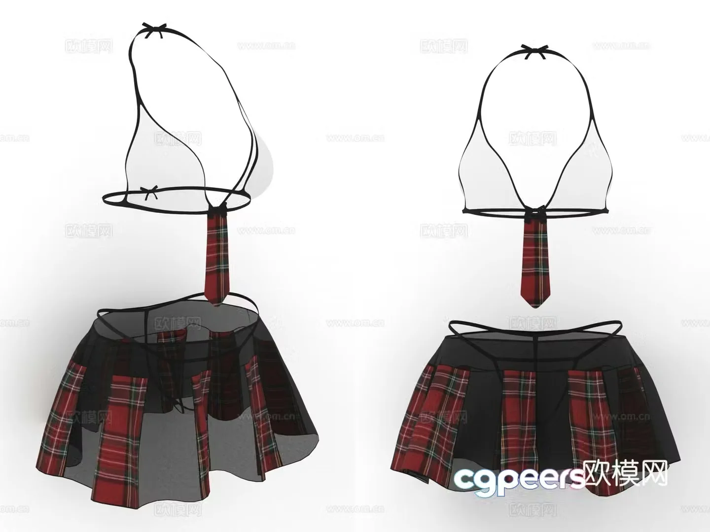 Nightclub sexy clothing skirt bra women’s clothing 3d model