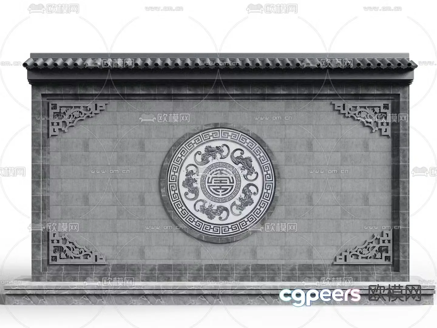 Chinese style landscape wall screen wall screen wall 3d model