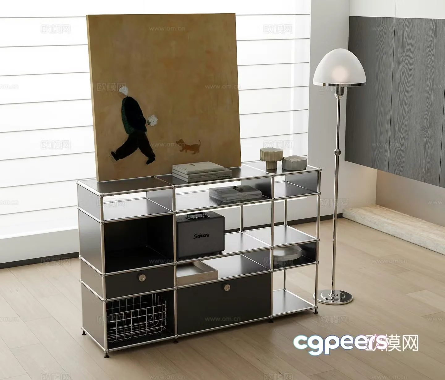 Modern Italian low cabinet side cabinet 3d model