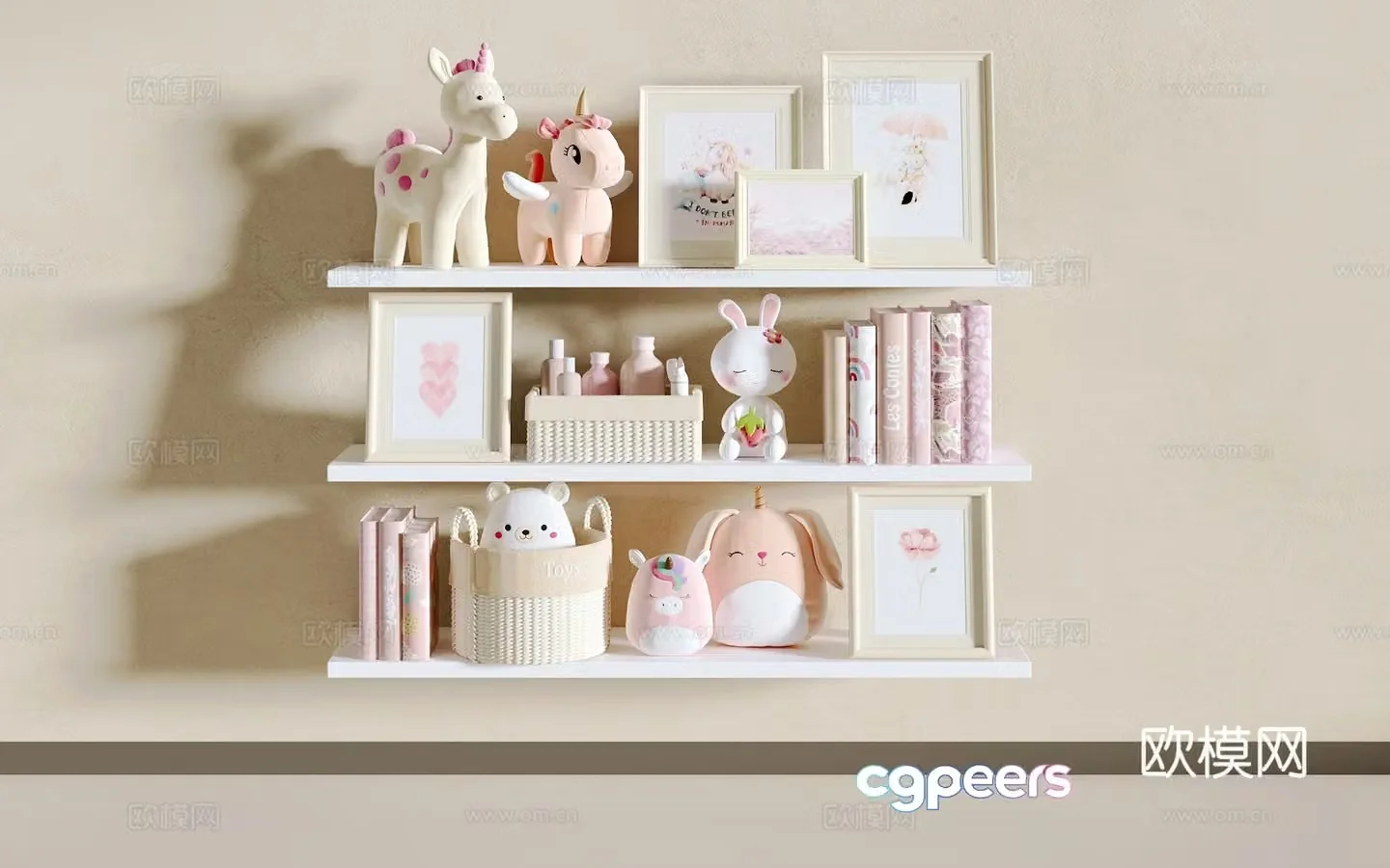Children’s bookshelf 3d model