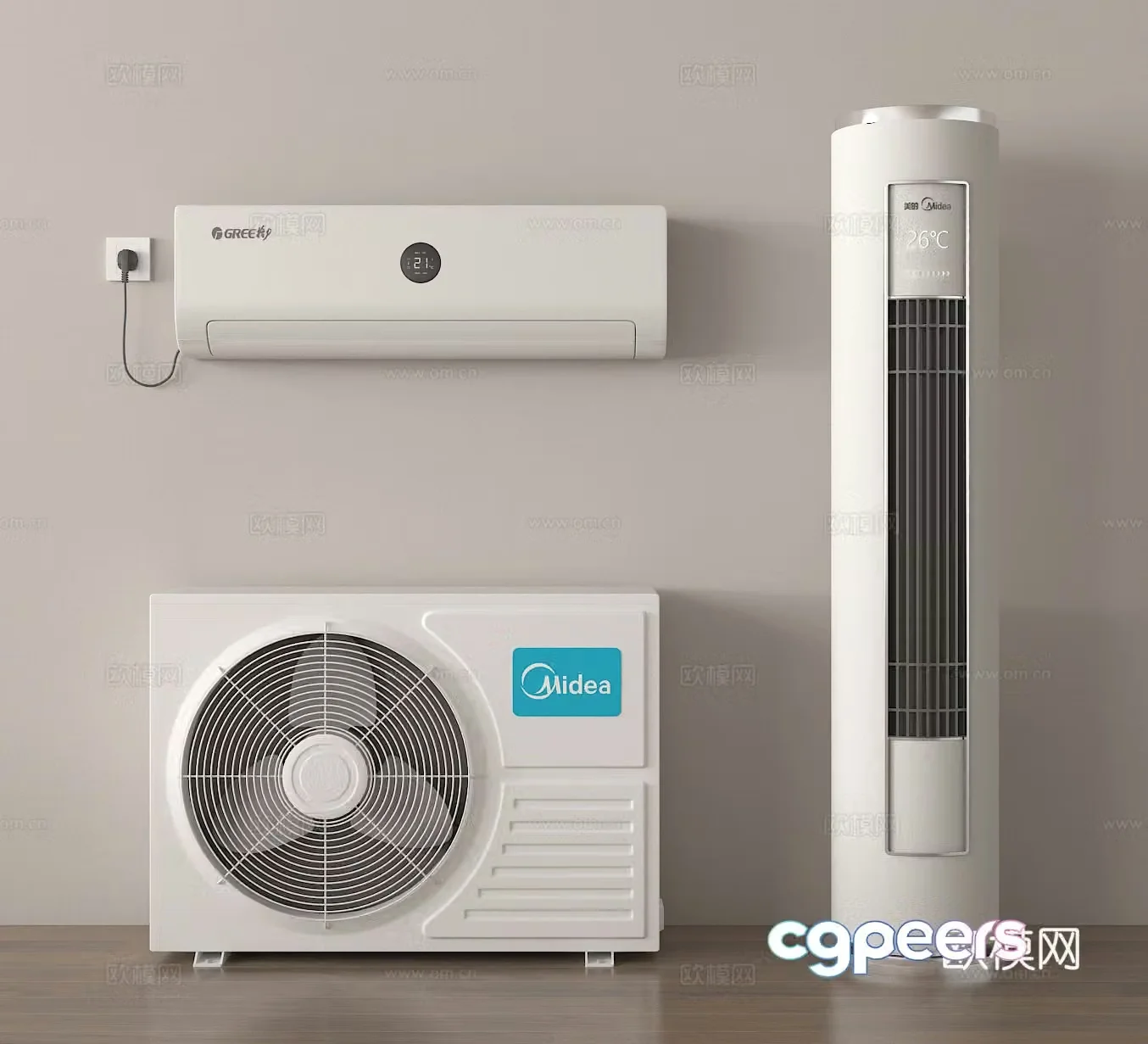 Vertical air conditioner hanging air conditioner air conditioner 3D model