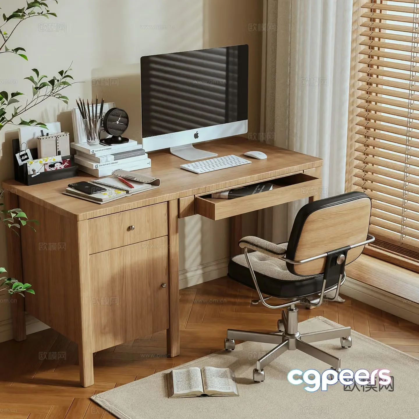 Log Wind Desk 3D Model