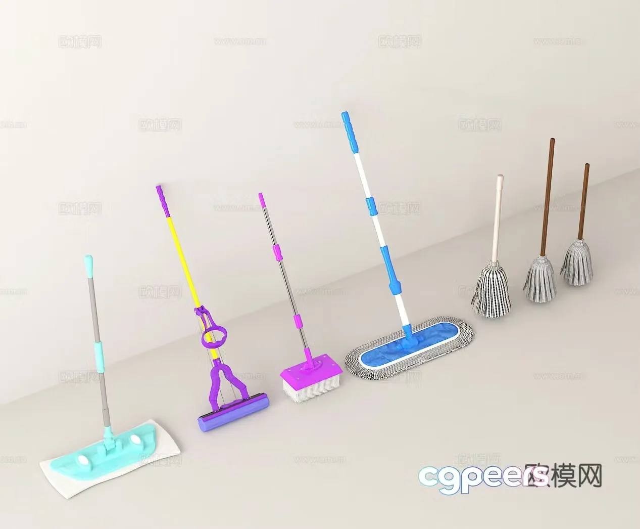Multifunctional household mop Rotating mop flat mop Floor cleaning supplies 3D model
