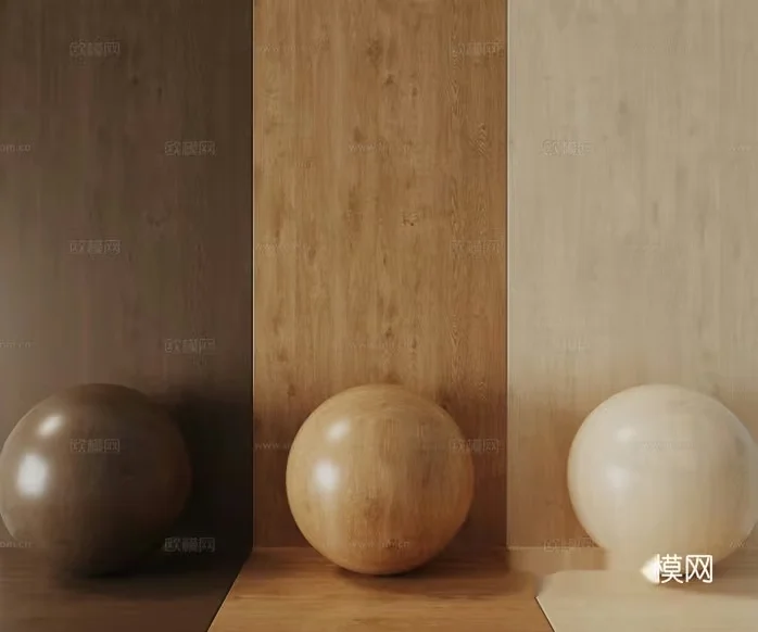 The Main Subject Is A Collection Of Three Balls On A Wooden Surface 3D Model – 13260 – VRAY Render