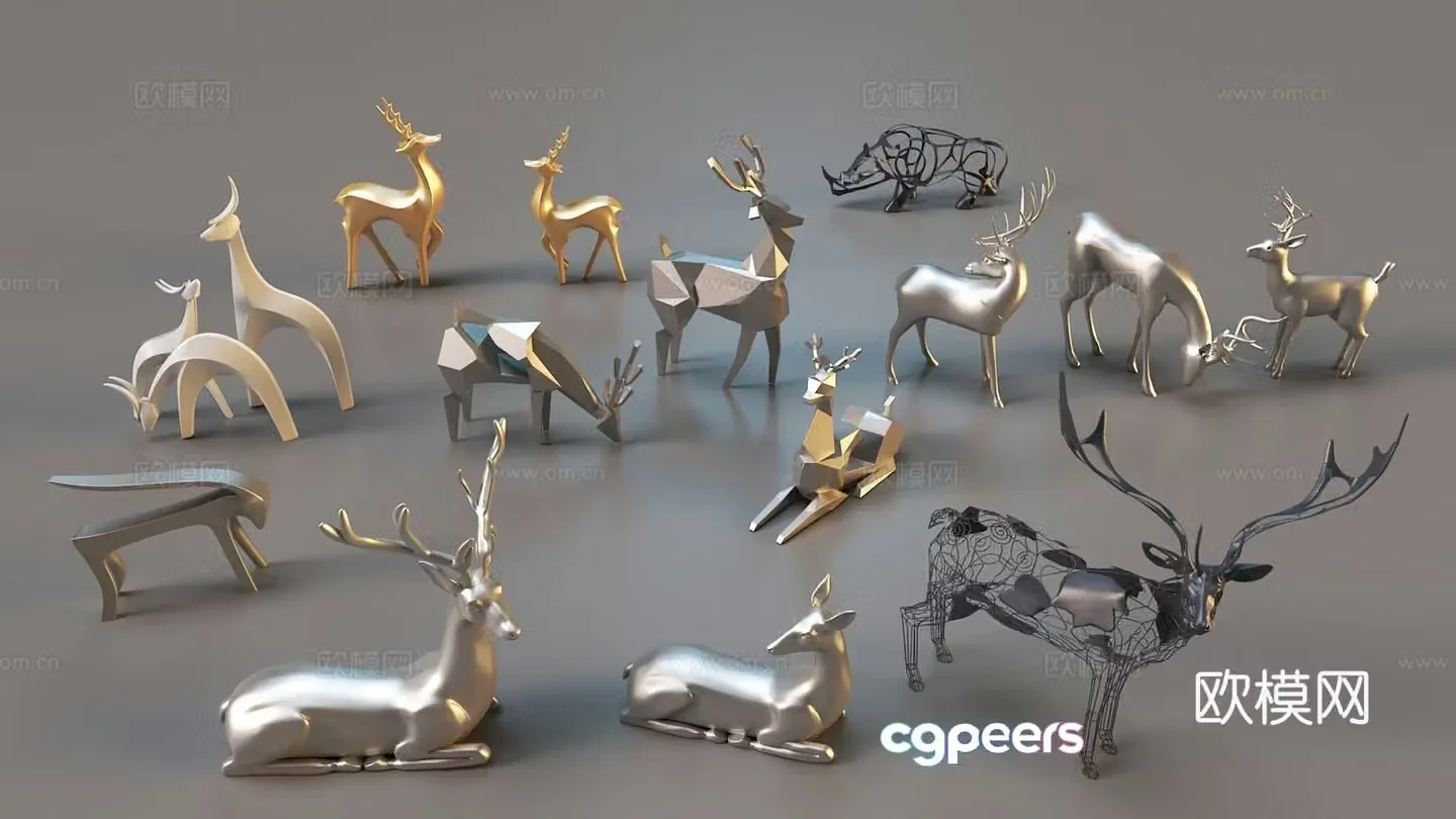 Deer sculpture 3d model