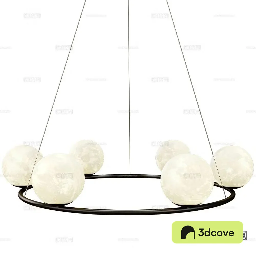 Alma moon lamp ring chandelier