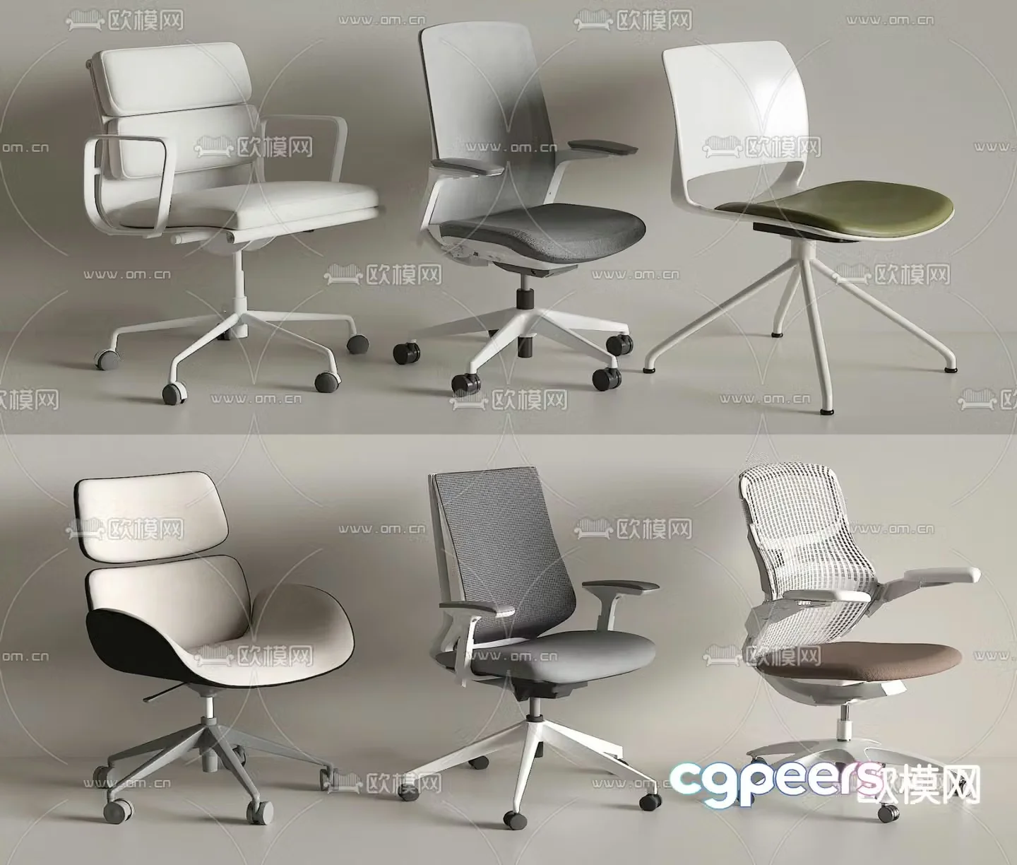 Modern office chair shift chair staff chair 3d model