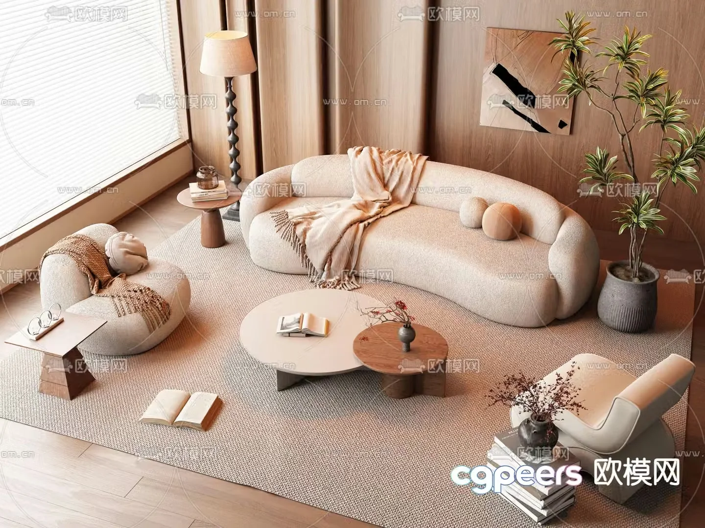Wabi-sabi sofa modular sofa 3d model