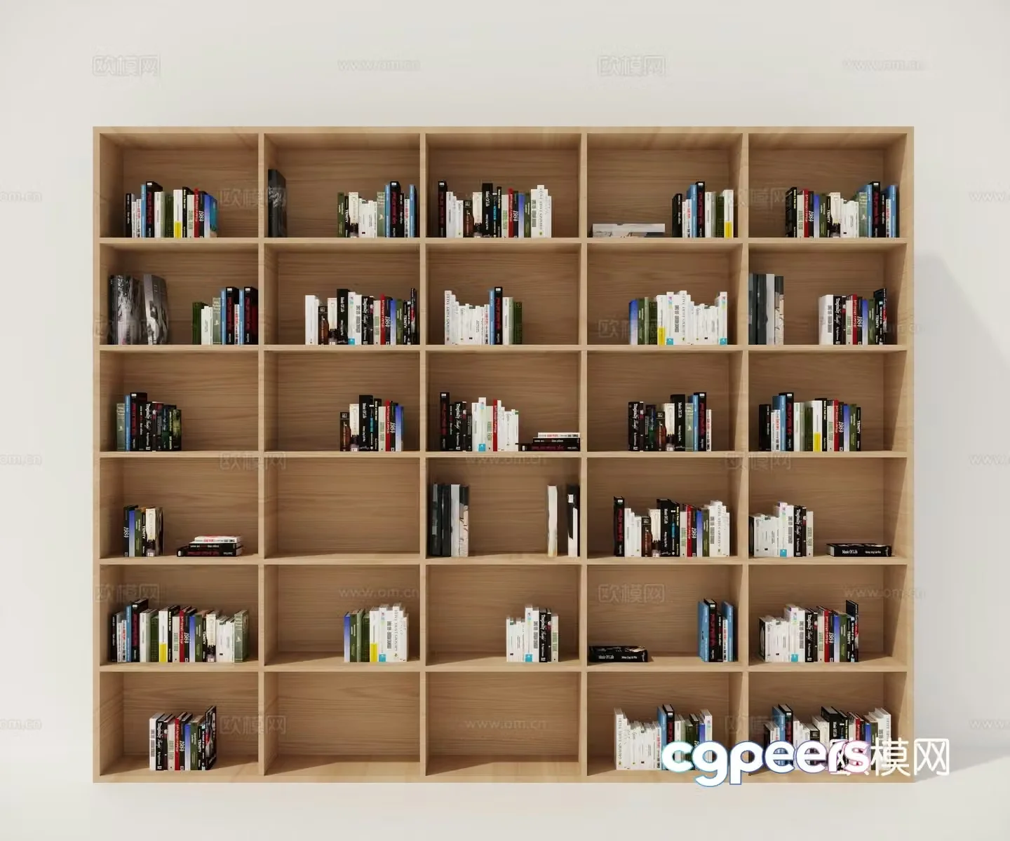 Modern bookcase Open grid bookshelf 3D model