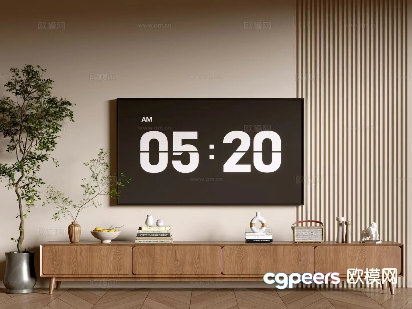 Middle-aged TV cabinet 3D model