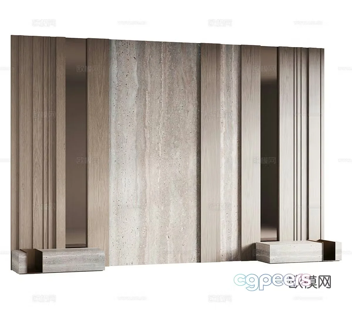 Middle Ages Background Wall Stone Background Wall Grille Background Wall Bedside Background Wall Bedroom Background Wall 3D Model
